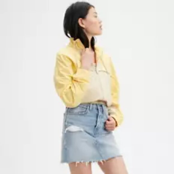 Levi's High Waisted Denim Skirt With Button Fly - Medium Wash - 29 - Like New - Picture 3 of 6